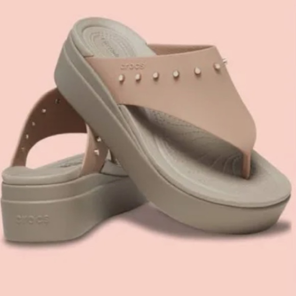 CROCS Women's Tan Platform Sandals